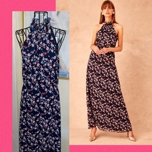 KEEPSAKE THE LABEL "CHARMED GOWN"~NAVY VERSAILLES~BLUE FLORAL~SMALL